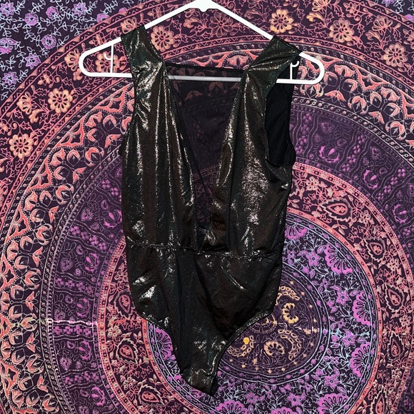 Victoria's Secret Tops - Victoria's Secret Deep V Dark Brown Bodysuit